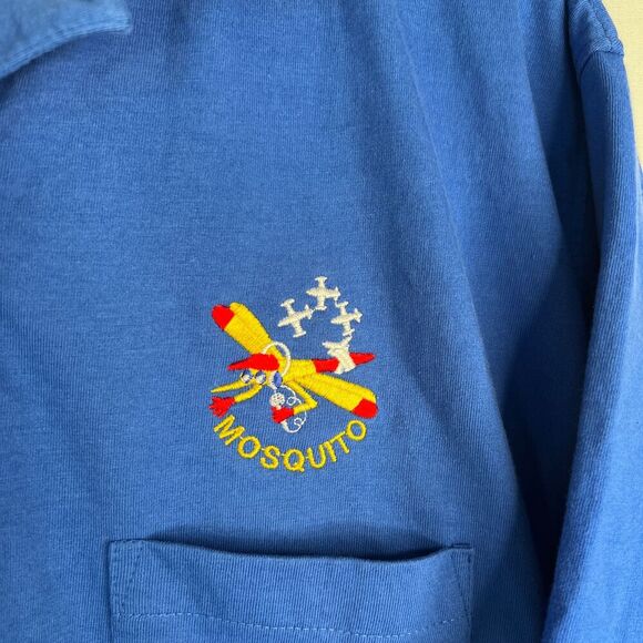 Crystal Springs Bright Blue Polo Shirt Mosquito Embroidered Logo Size Large - Picture 6 of 9